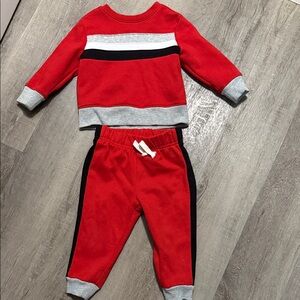 Red Kids 12-18 months Two-Piece Sweatshirt & Jogger Set